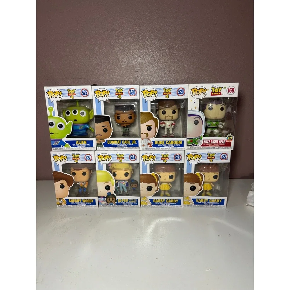 Funko Pop Toy Story 4 Lot of 8 Woody Buzz Alien Bo Peep Duke Caboom Gabby Gabby